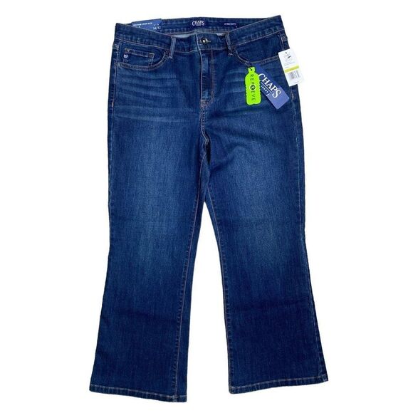NWT Chaps Mid Rise Crop Kick Jeans Size 14 / 32 - Picture 1 of 7